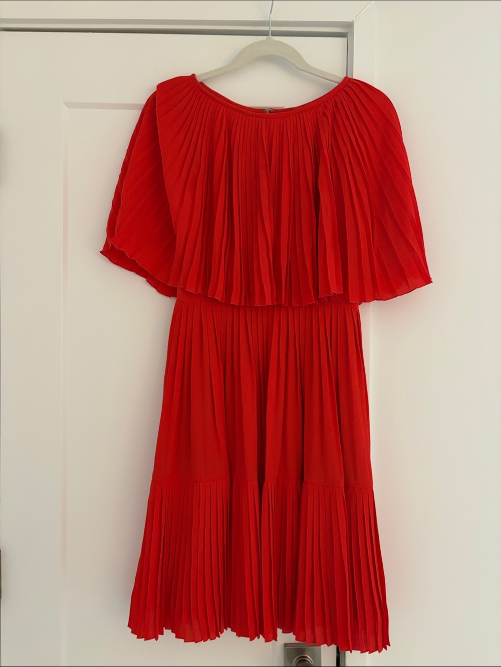 Kate Spade Red Pleated Midi Dress